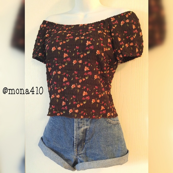 Brown Stretch Crop Top - Picture 3 of 5